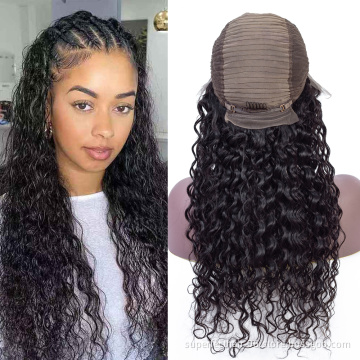 150% Density 100%  Brazilian Human Hair  Water Wave Wig With Baby Hair  Pre Plucked Natural Hairline  Lace Front Wigs